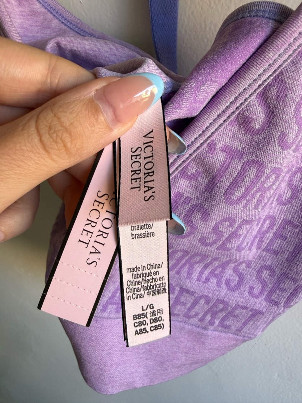 NWT Victorias Secret Purple Logo Bralette size Large - Picture 4 of 4